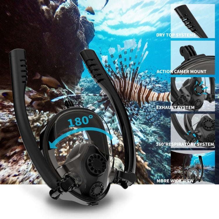 Water Sports Diving Equipment Full Dry Silicone Diving Mask Swimming Glasses for GoPro Hero11 Bla...