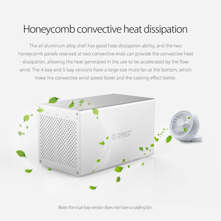 ORICO Honeycomb Series WS200RC3 SATA 3.5 inch USB 3.1 USB-C / Type-C Dual Bays Aluminum Alloy HDD...