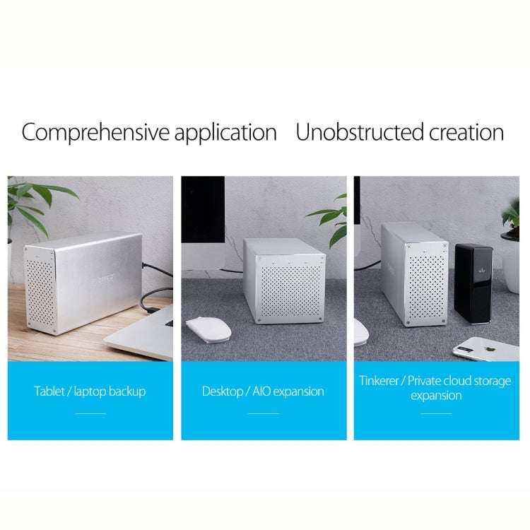 ORICO Honeycomb Series WS400C3 SATA 3.5 inch USB-C / Type-C 4 Bays Aluminum Alloy HDD / SSD Enclo...
