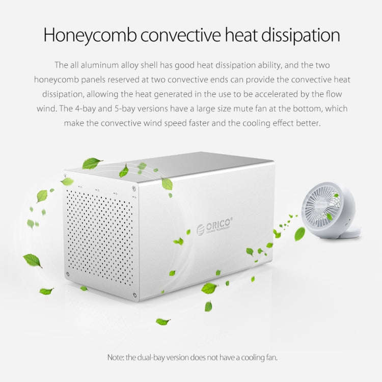 ORICO Honeycomb Series WS400C3 SATA 3.5 inch USB-C / Type-C 4 Bays Aluminum Alloy HDD / SSD Enclo...