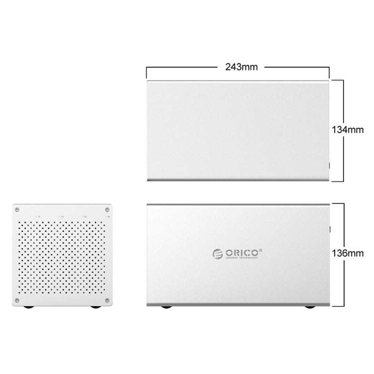 ORICO Honeycomb Series WS400U3 SATA 3.5 inch USB 3.0 4 Bays Aluminum Alloy HDD / SSD Enclosure, T...