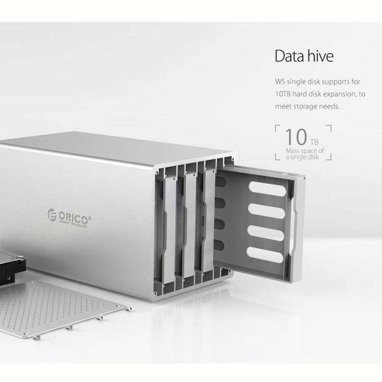 ORICO Honeycomb Series WS400U3 SATA 3.5 inch USB 3.0 4 Bays Aluminum Alloy HDD / SSD Enclosure, T...