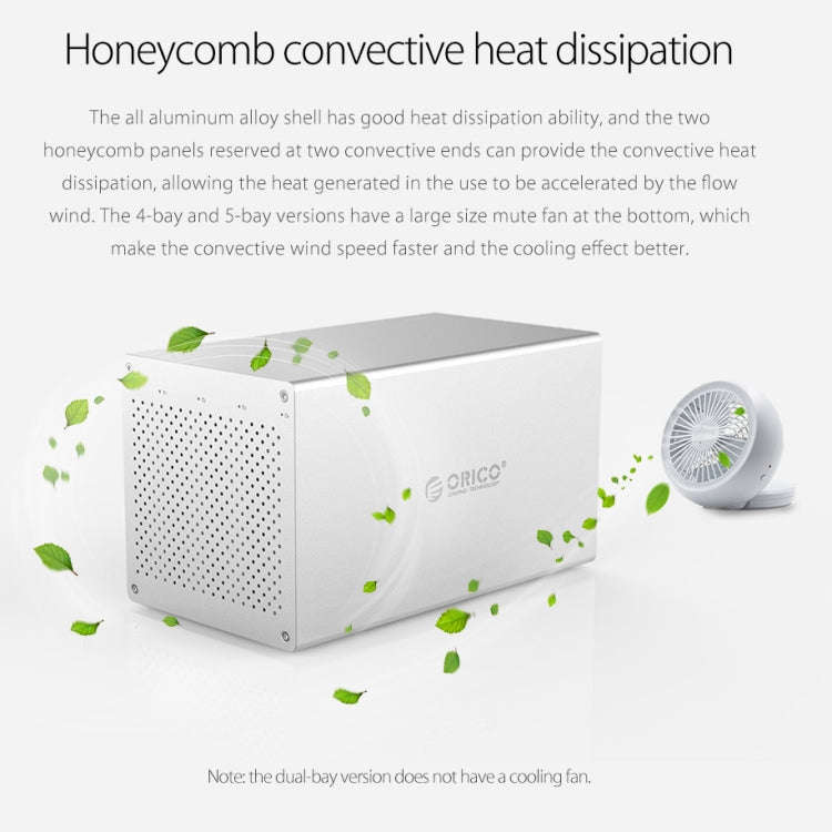 ORICO Honeycomb Series WS400U3 SATA 3.5 inch USB 3.0 4 Bays Aluminum Alloy HDD / SSD Enclosure, T...