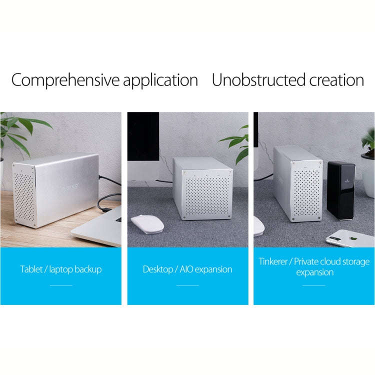 ORICO Honeycomb Series WS400U3 SATA 3.5 inch USB 3.0 4 Bays Aluminum Alloy HDD / SSD Enclosure, T...
