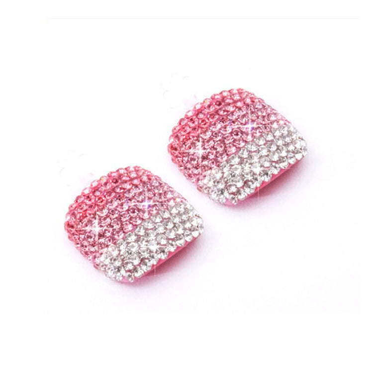 2 PCS Crystal Fake Nail Art Tips Rhinestone Full Cover Toenails Decals Stickers(NO:17)