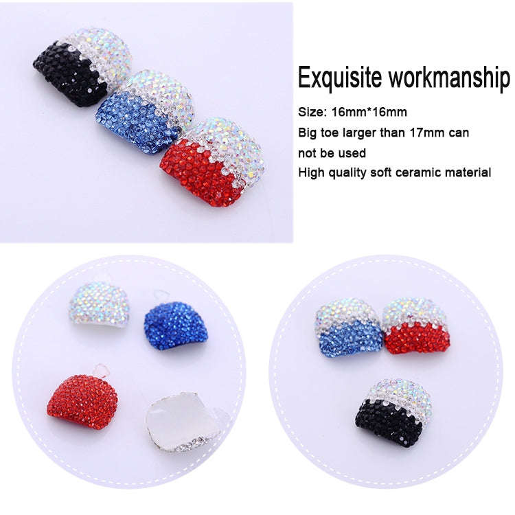 2 PCS Crystal Fake Nail Art Tips Rhinestone Full Cover Toenails Decals Stickers(NO:17)