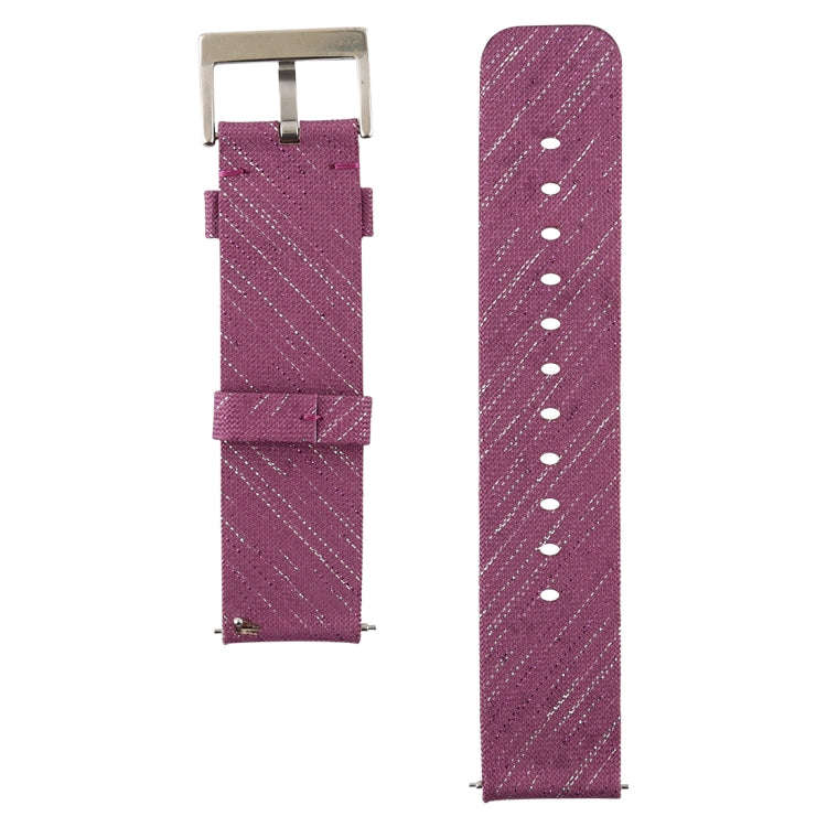 Simple Fashion Canvas Watch Band for Fitbit Versa / Versa 2(Dark Red)