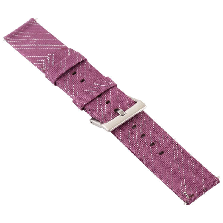 Simple Fashion Canvas Watch Band for Fitbit Versa / Versa 2(Dark Red)