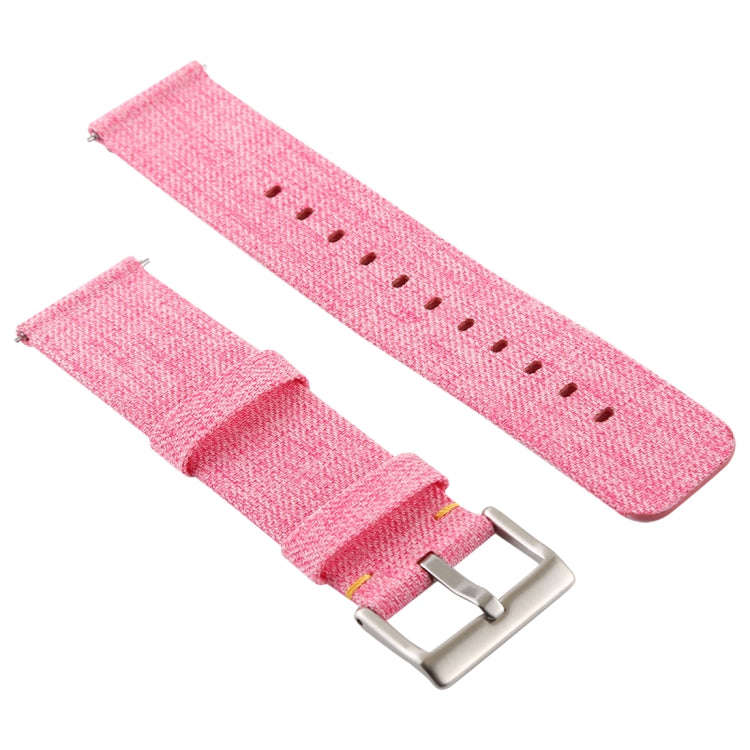 Simple Fashion Canvas Watch Band for Fitbit Versa / Versa 2(Pink)