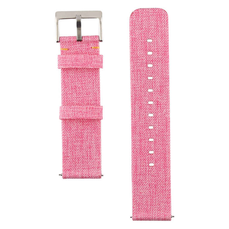 Simple Fashion Canvas Watch Band for Fitbit Versa / Versa 2(Pink)