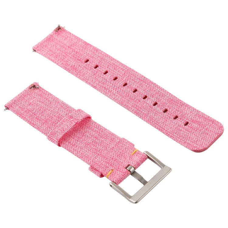 Simple Fashion Canvas Watch Band for Fitbit Versa / Versa 2(Pink)