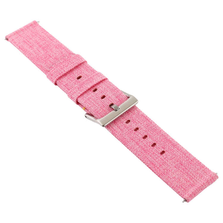 Simple Fashion Canvas Watch Band for Fitbit Versa / Versa 2(Pink)