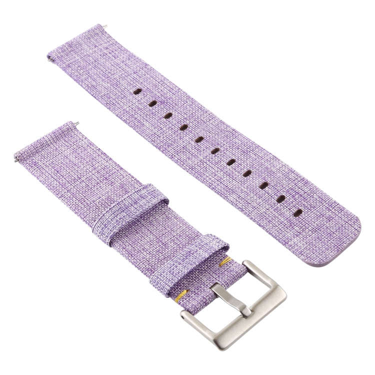Simple Fashion Canvas Watch Band for Fitbit Versa / Versa 2(Light Purple)