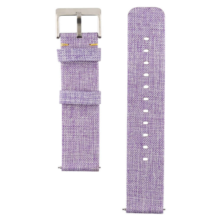 Simple Fashion Canvas Watch Band for Fitbit Versa / Versa 2(Light Purple)