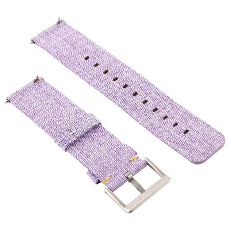 Simple Fashion Canvas Watch Band for Fitbit Versa / Versa 2(Light Purple)