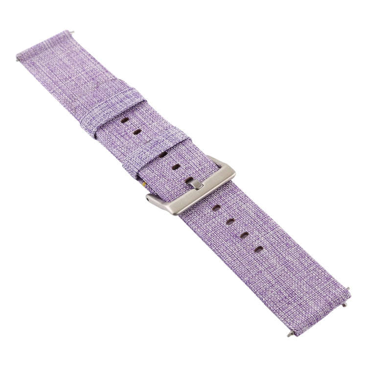 Simple Fashion Canvas Watch Band for Fitbit Versa / Versa 2(Light Purple)
