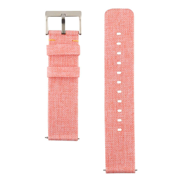 Simple Fashion Canvas Watch Band for Fitbit Versa / Versa 2(Coral)