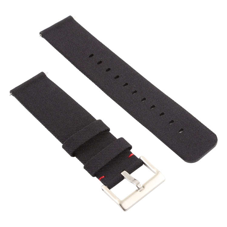 Simple Fashion Canvas Watch Band for Fitbit Versa / Versa 2(Black)