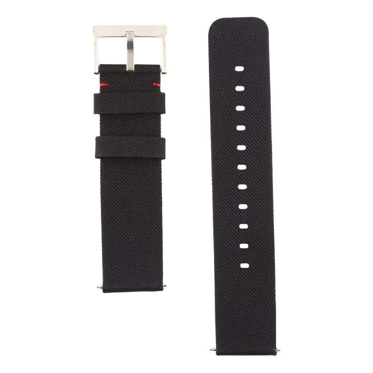 Simple Fashion Canvas Watch Band for Fitbit Versa / Versa 2(Black)