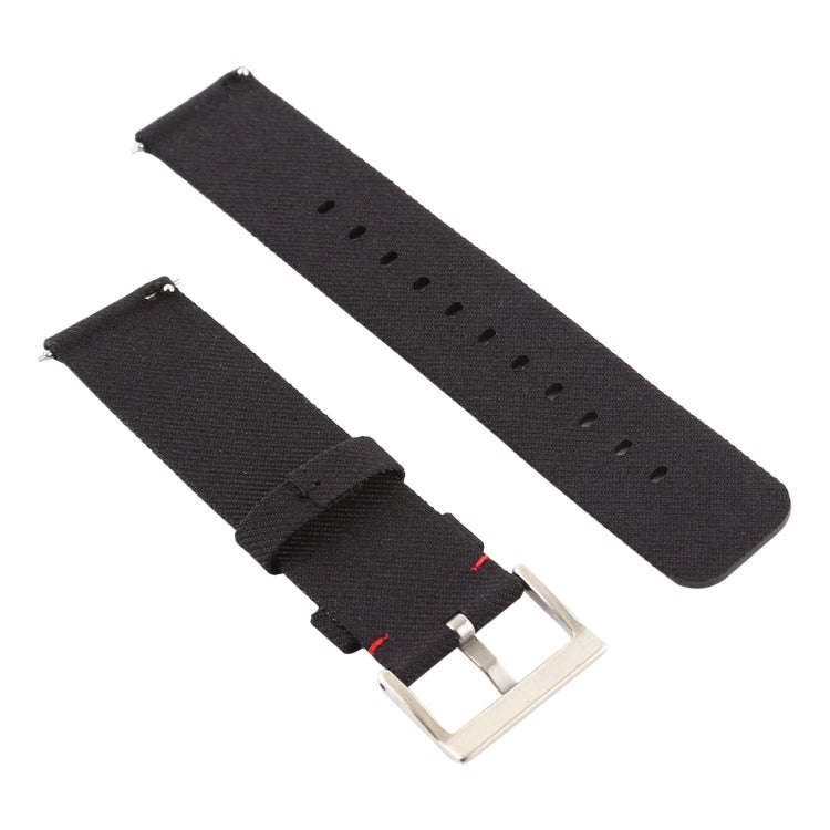 Simple Fashion Canvas Watch Band for Fitbit Versa / Versa 2(Black)
