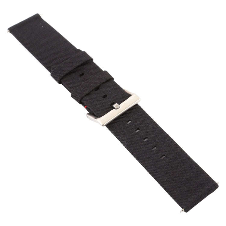 Simple Fashion Canvas Watch Band for Fitbit Versa / Versa 2(Black)