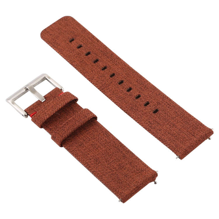 Simple Fashion Canvas Watch Band for Fitbit Versa / Versa 2(Brown)