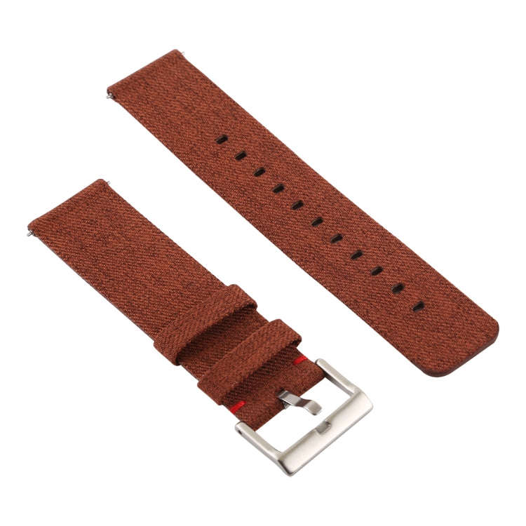 Simple Fashion Canvas Watch Band for Fitbit Versa / Versa 2(Brown)