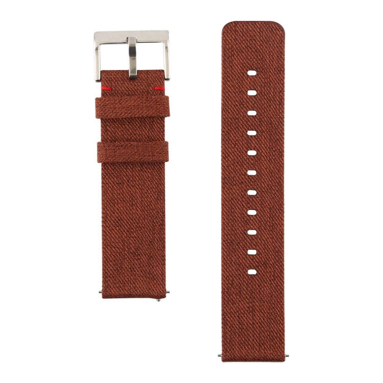 Simple Fashion Canvas Watch Band for Fitbit Versa / Versa 2(Brown)