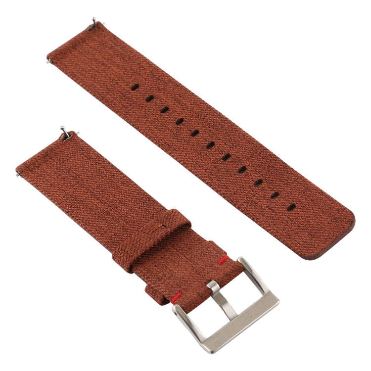 Simple Fashion Canvas Watch Band for Fitbit Versa / Versa 2(Brown)