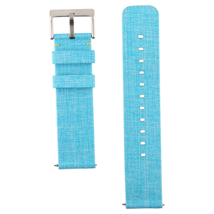 Simple Fashion Canvas Watch Band for Fitbit Versa / Versa 2(Sky Blue)