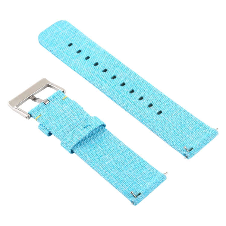 Simple Fashion Canvas Watch Band for Fitbit Versa / Versa 2(Sky Blue)