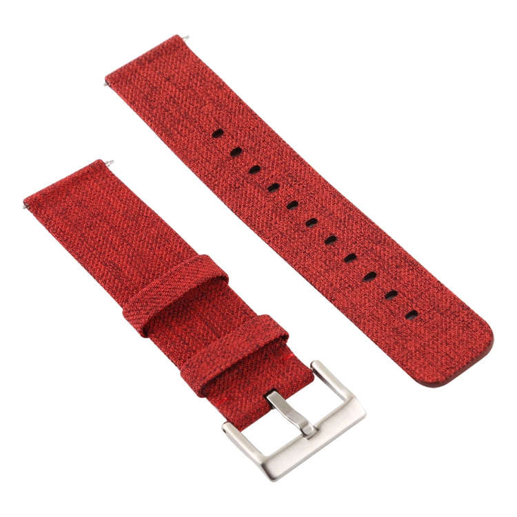 Simple Fashion Canvas Watch Band for Fitbit Versa / Versa 2(Dark Orange)