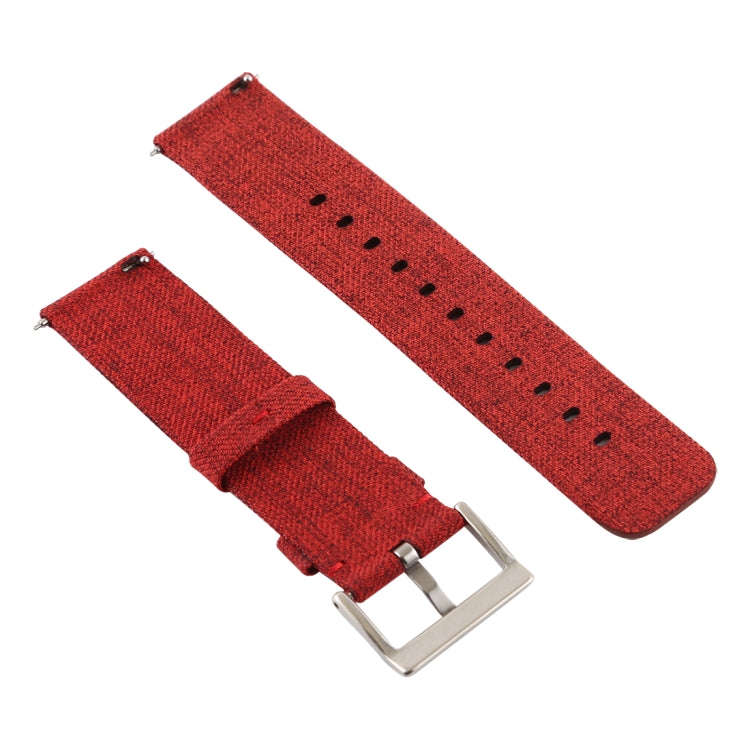 Simple Fashion Canvas Watch Band for Fitbit Versa / Versa 2(Dark Orange)