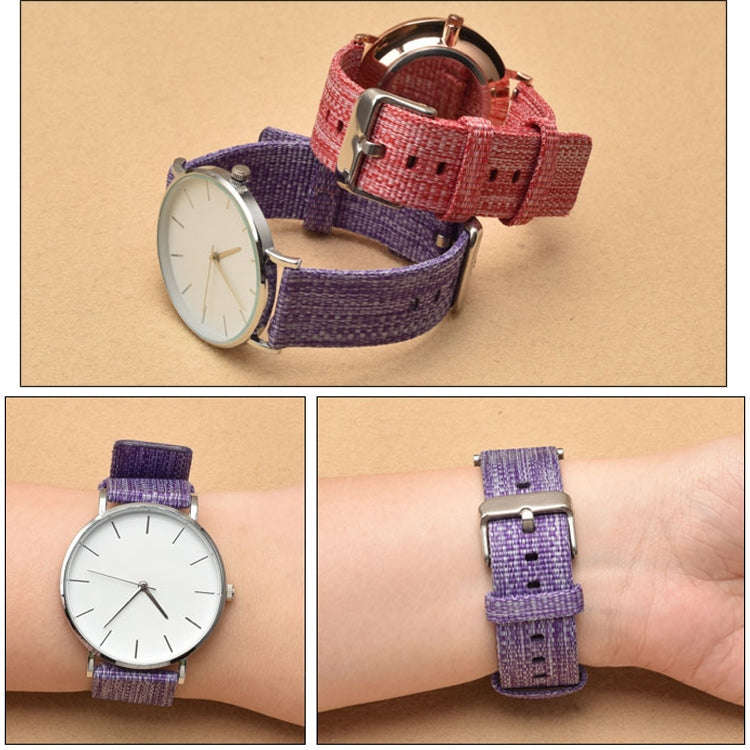 Simple Fashion Canvas Watch Band for Fitbit Versa / Versa 2(Dark Orange)