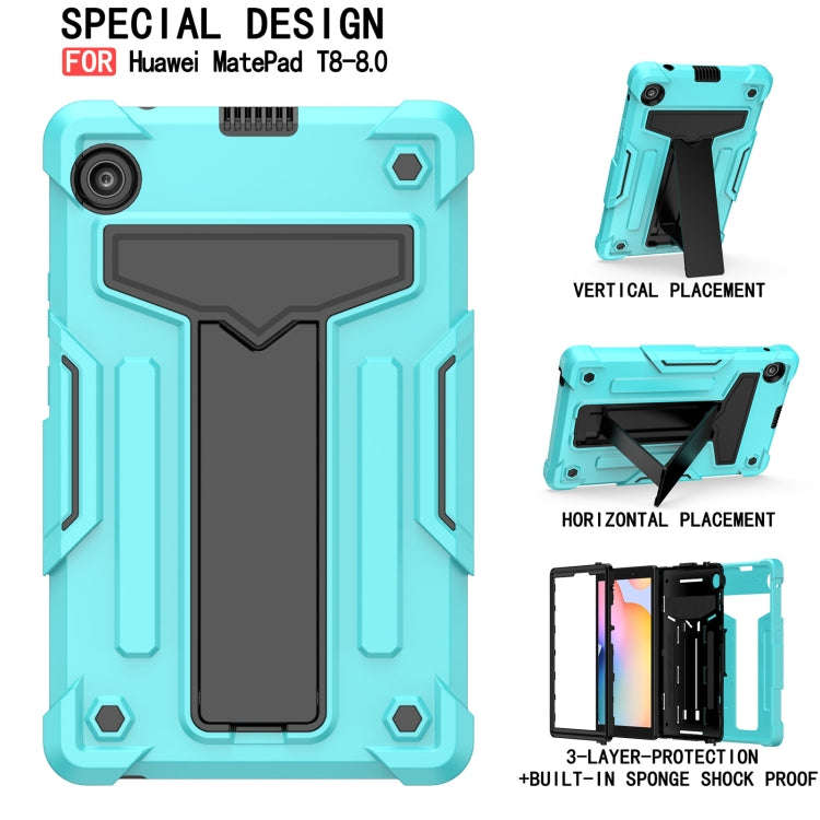 For Huawei MatePad T8 T-shaped Bracket Contrast Color Shockproof PC + Silicone Protective Case(Mi...