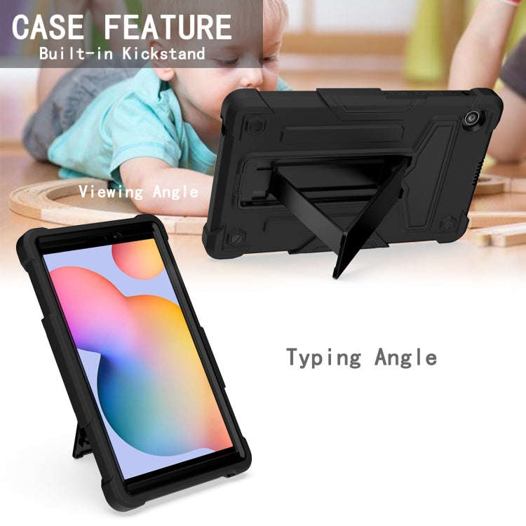 For Huawei MatePad T8 T-shaped Bracket Contrast Color Shockproof PC + Silicone Protective Case(Bl...