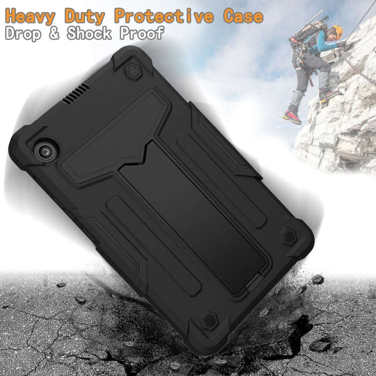For Huawei MatePad T8 T-shaped Bracket Contrast Color Shockproof PC + Silicone Protective Case(Bl...