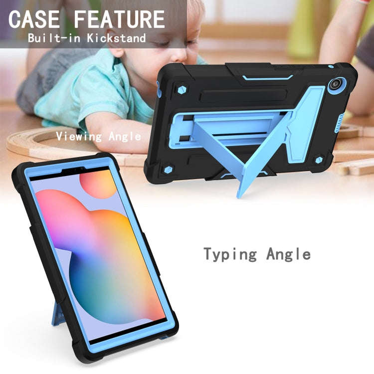 For Huawei MatePad T8 T-shaped Bracket Contrast Color Shockproof PC + Silicone Protective Case(Bl...
