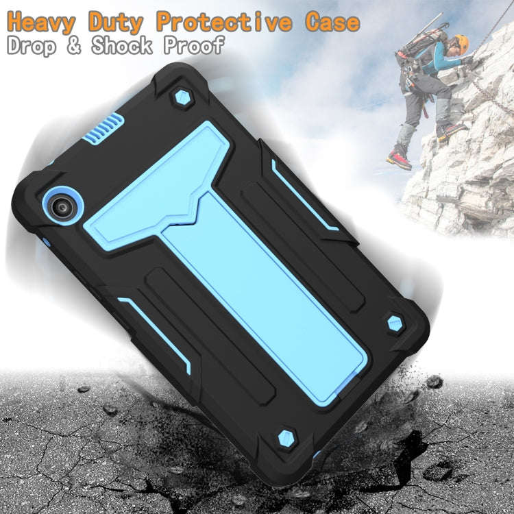For Huawei MatePad T8 T-shaped Bracket Contrast Color Shockproof PC + Silicone Protective Case(Bl...