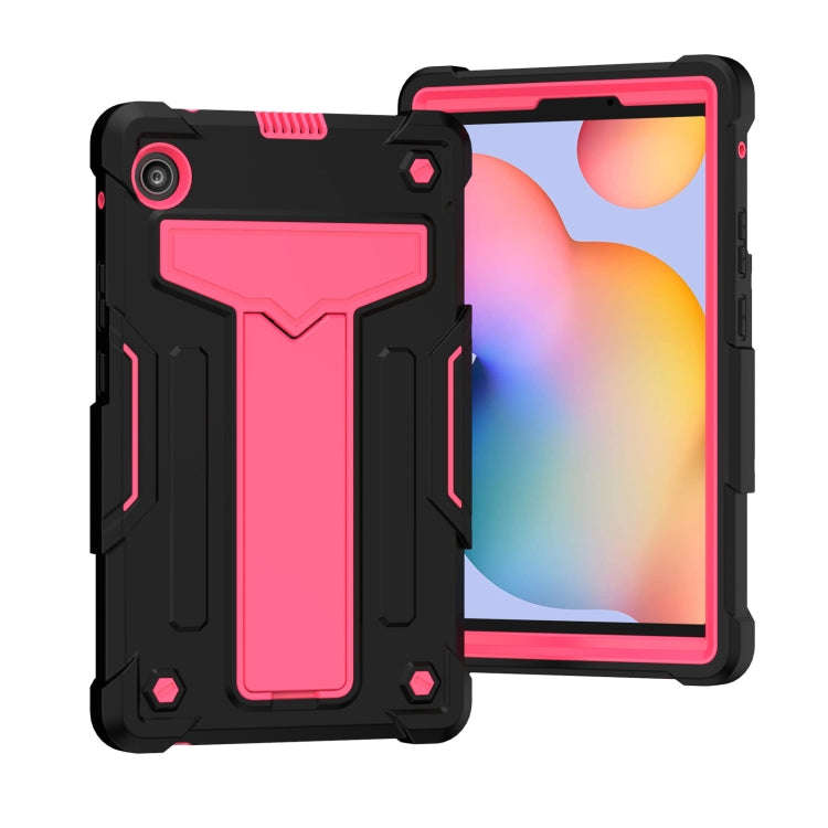 For Huawei MatePad T8 T-shaped Bracket Contrast Color Shockproof PC + Silicone Protective Case(Bl...