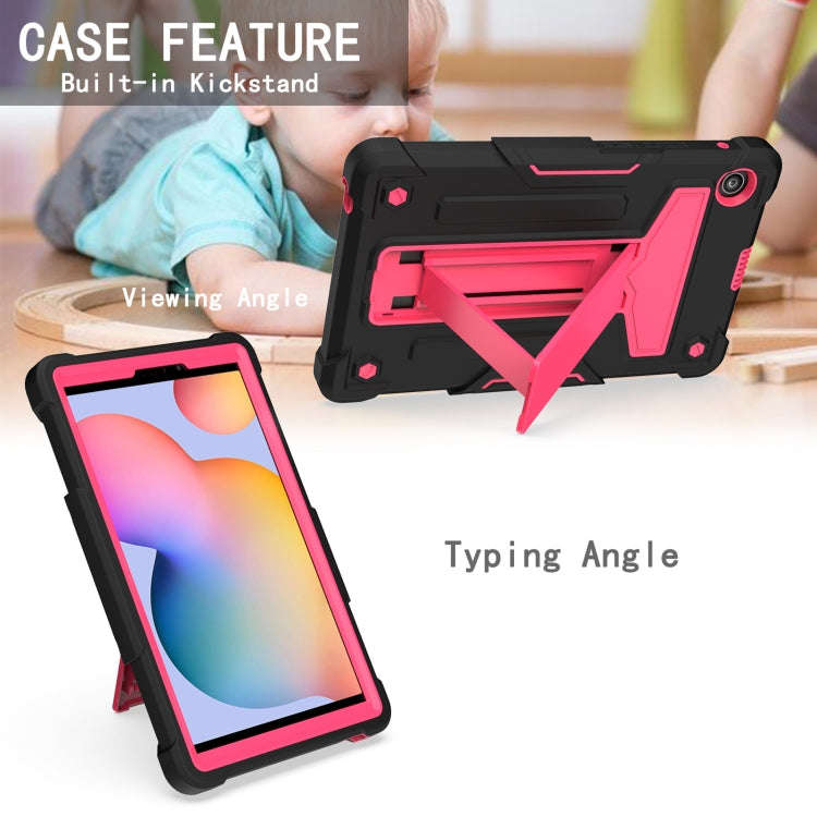 For Huawei MatePad T8 T-shaped Bracket Contrast Color Shockproof PC + Silicone Protective Case(Bl...