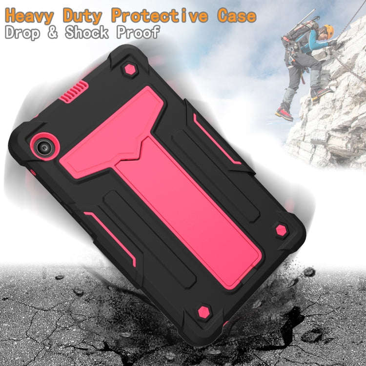 For Huawei MatePad T8 T-shaped Bracket Contrast Color Shockproof PC + Silicone Protective Case(Bl...