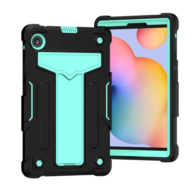 For Huawei MatePad T8 T-shaped Bracket Contrast Color Shockproof PC + Silicone Protective Case(Bl...