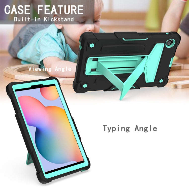 For Huawei MatePad T8 T-shaped Bracket Contrast Color Shockproof PC + Silicone Protective Case(Bl...