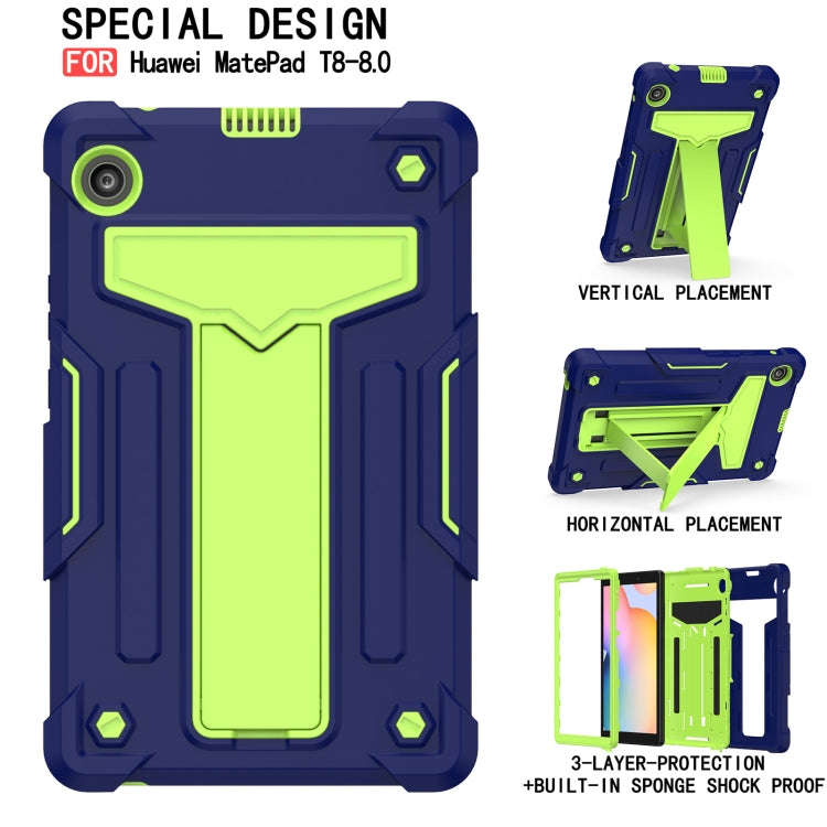 For Huawei MatePad T8 T-shaped Bracket Contrast Color Shockproof PC + Silicone Protective Case(Na...