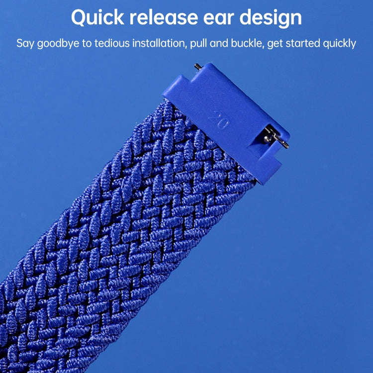 20mm Universal Nylon Weave Watch Band(Blue)