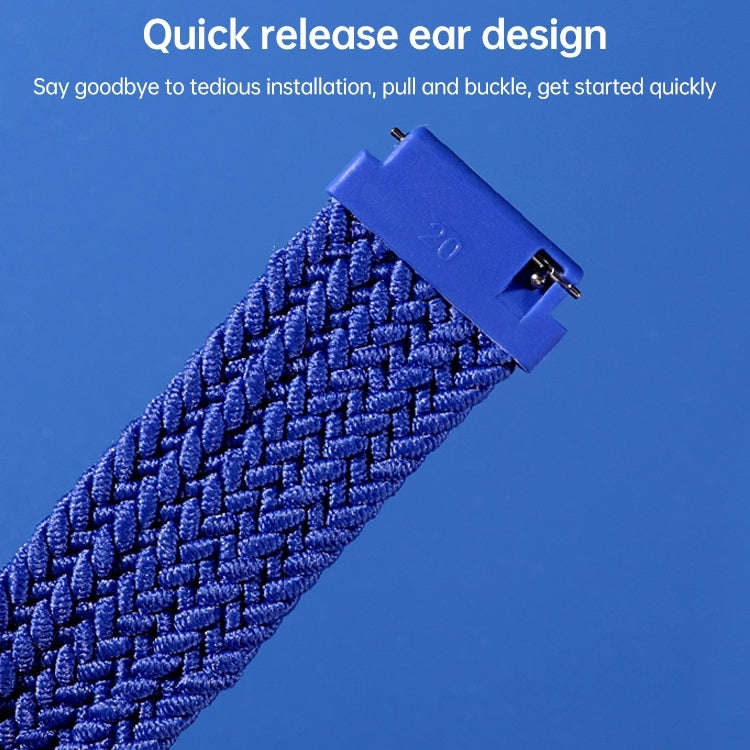 22mm Universal Nylon Weave Watch Band (Colorful Blue)