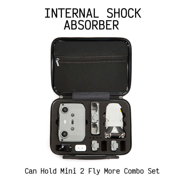 ls-S004 Portable Waterproof Drone Handbag Storage Bag for DJI Mavic Mini 2(Silver +Red Liner)