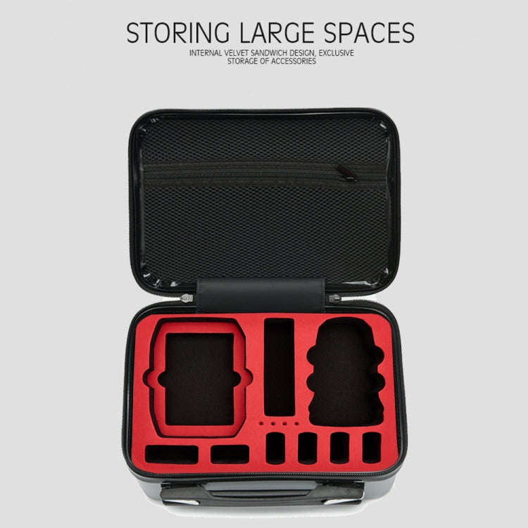 ls-S004 Portable Waterproof Drone Handbag Storage Bag for DJI Mavic Mini 2(Silver +Red Liner)