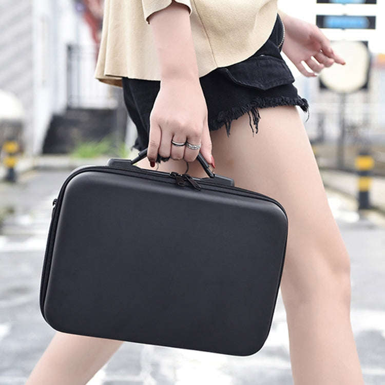 LS4456 Portable Drone PU Shoulder Storage Bag Handbag for DJI Mavic Mini 2(Black + Red Liner)